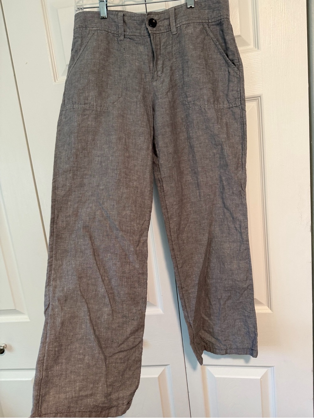 Banana Republic Gray Linen-Blend Chinos - Relaxed Straight Fit Sz 6